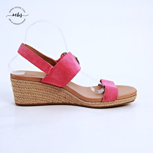 NWT UGG April Suede Espadrille Platform Sandals Pink Women US 11 EU 42 - Picture 8 of 12